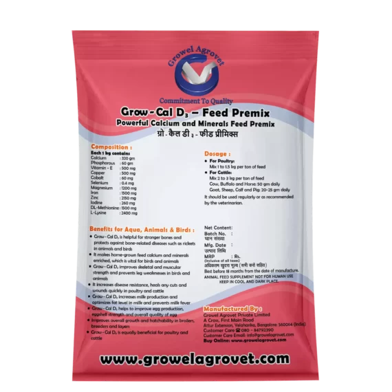 Grow-Cal D3 - Feed Premix:  Calcium & Minerals Feed Premix for Animals and Poultry. - Image 2