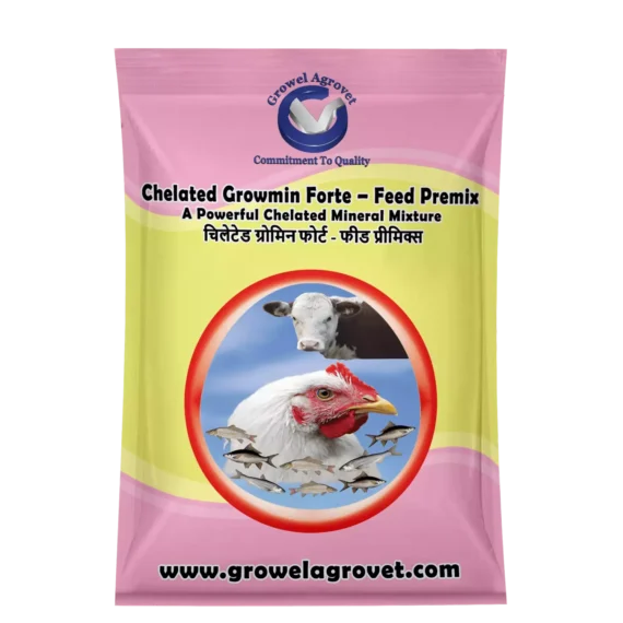 Chelated Growmin Forte- Feed Premix: Chelated Minerals Mixture For Aquacultures, Animals And Poultry.