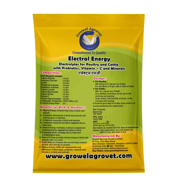 Electral Energy – Electrolytes With Vitamins, Minerals & Probiotics Birds And Animals.