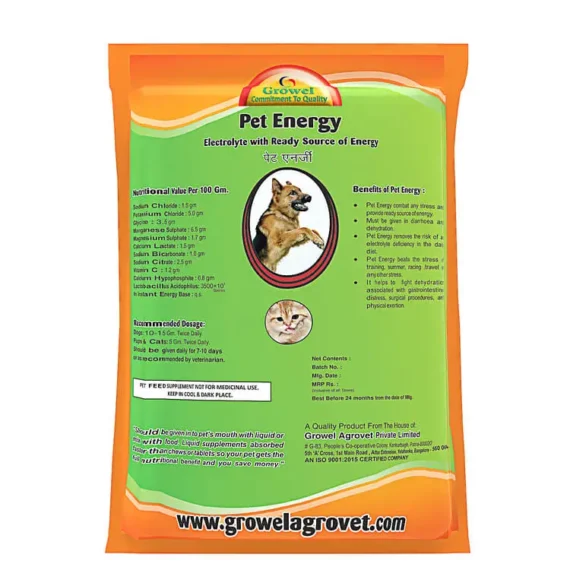Pet Energy- Electrolyte With Probiotics And Essential Minerals For Dogs And Cats