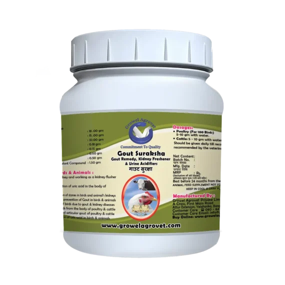 Gout Suraksha - Gout Medicine, Kidney Freshener & Urine Acidifiers for Poultry and Animals