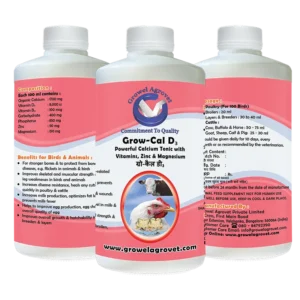 Veterinary Calcium Tonic with Vitamins, Zinc, and Magnesium for Poultry, Cattle, Horses, Pigs, Goats, Sheep, Birds, and Pigeons