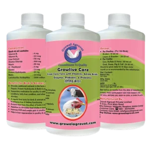 Animal Liver Tonic with Vitamins, Amino Acids, Probiotics, and Liver Stimulants for Aquaculture,Poultry, Cattle, Horses, Pigs, Goats, Sheep, Birds, and Pigeons
